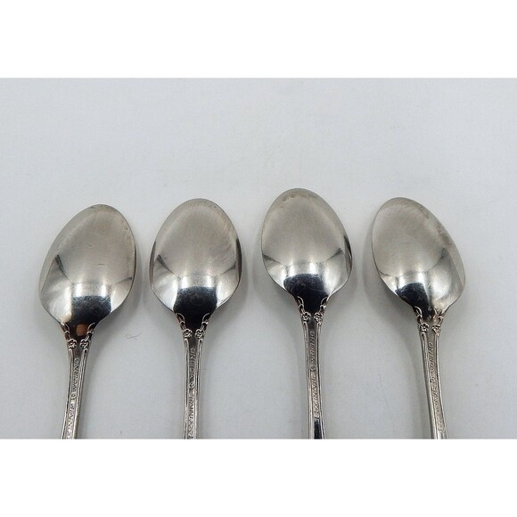 Oneida DOVER Teaspoons Heirloom Cube Stainless Flatware Glossy 6 Inch Set 4 - Picture 6 of 10
